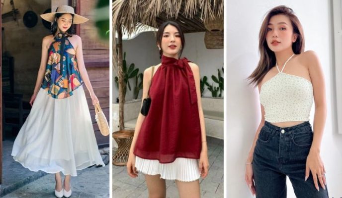 Phối đồ với áo yếm lụa